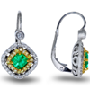 1.38ct.tw. Diamond And Emerald Earrings 14KWY DKE001110